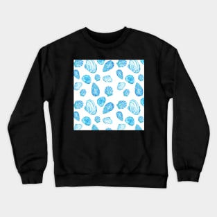 Seashell Pattern - White & Blue Crewneck Sweatshirt